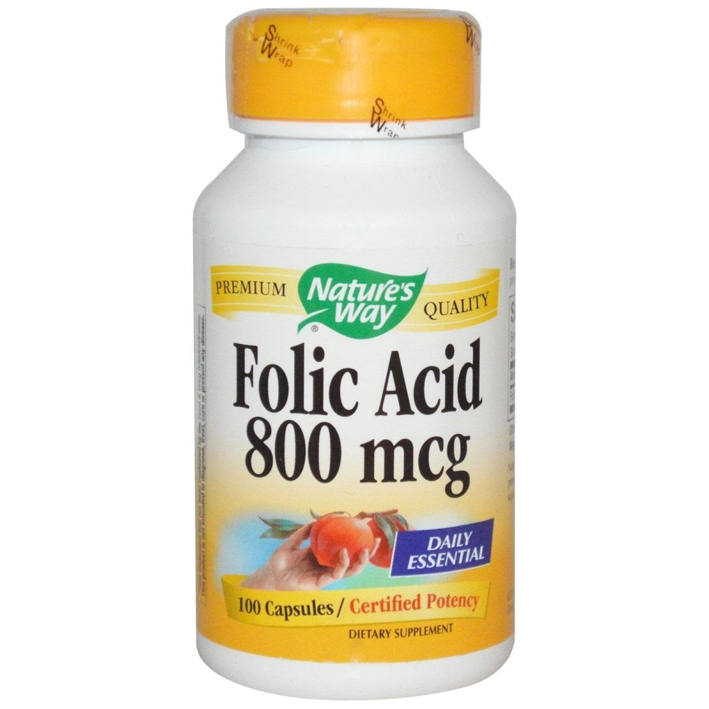 Nature's Way Acide Folique 800mcg 100 Gélules