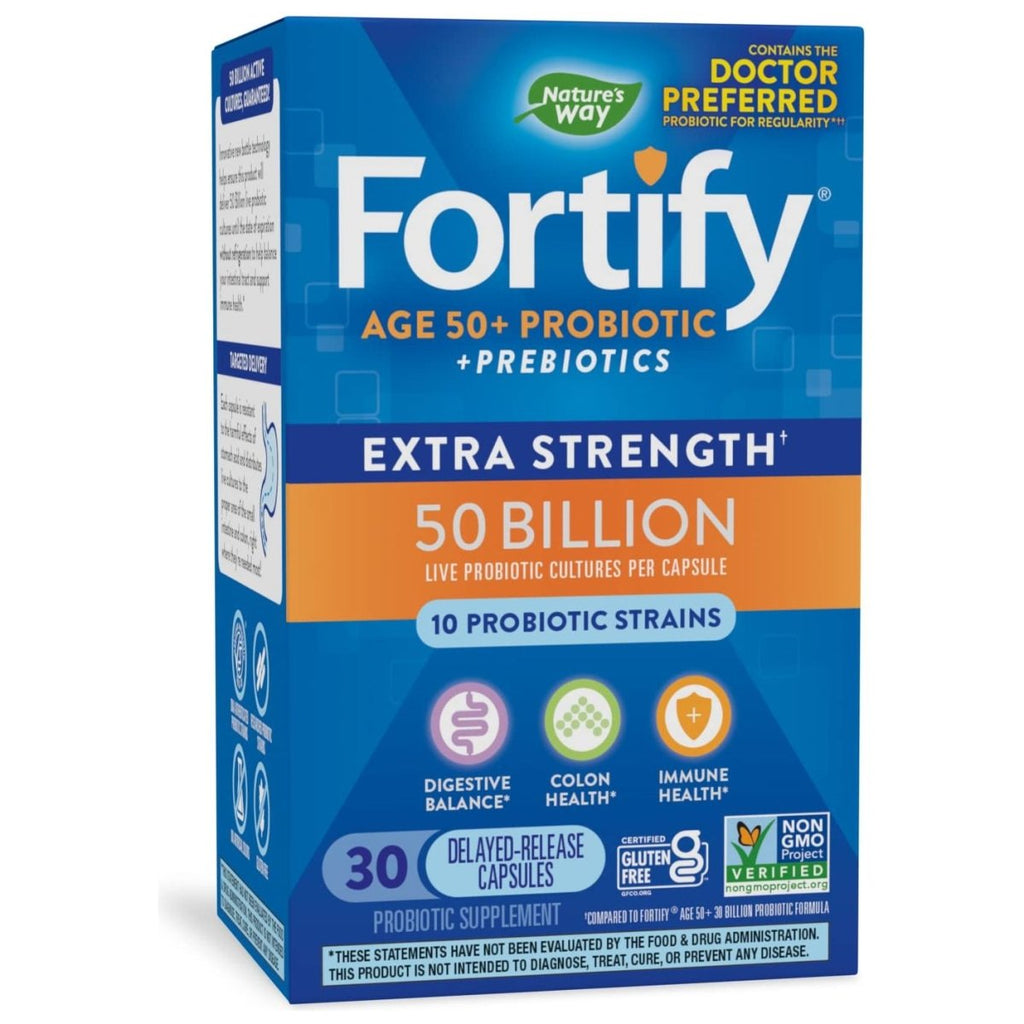 Nature's Way Fortify Probiotique Quotidien 50 Milliards Adultes 50+ 30 Gélules