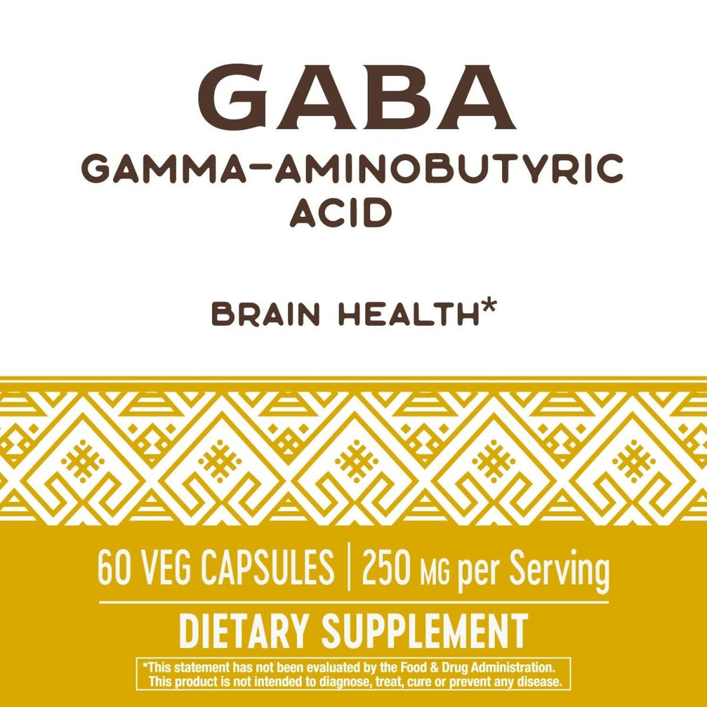 Nature's Way GABA, Acide gamma-aminobutyrique, puissance de 250 mg, 60 VCaps