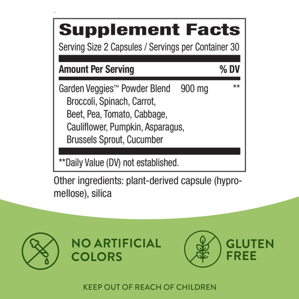 Nature's Way Garden Veggies - Mélange de légumes riches en nutriments en capsules pratiques - 60 capsules