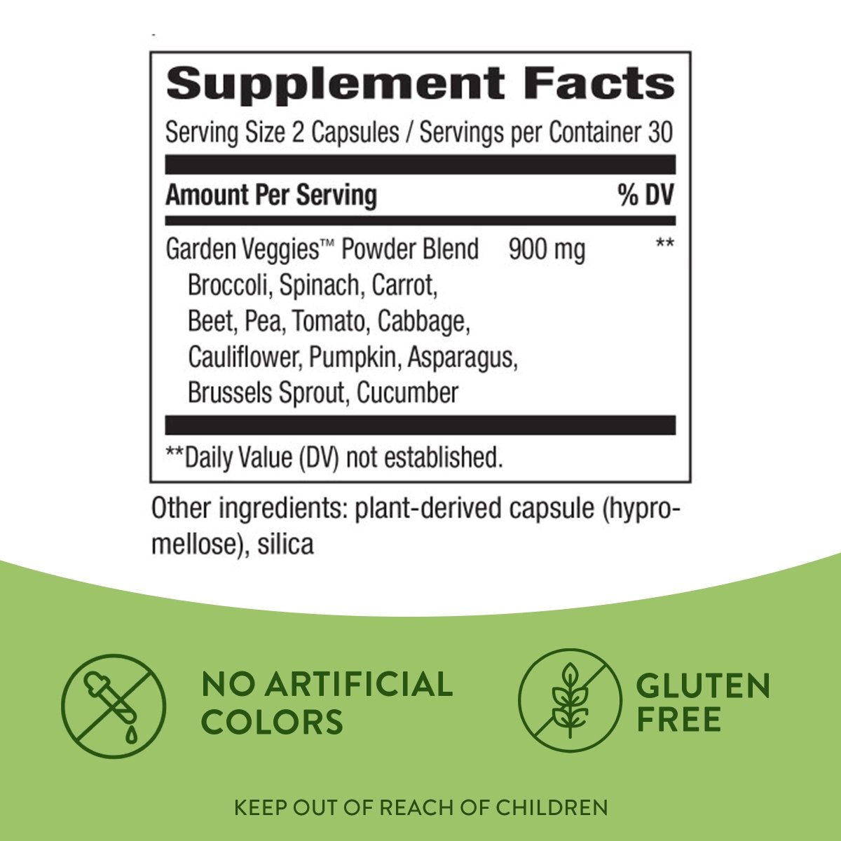 Nature's Way Garden Veggies - Mélange de légumes riches en nutriments en capsules pratiques - 60 capsules