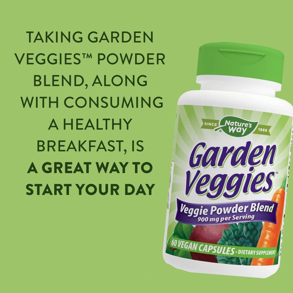 Nature's Way Garden Veggies - Mélange de légumes riches en nutriments en capsules pratiques - 60 capsules