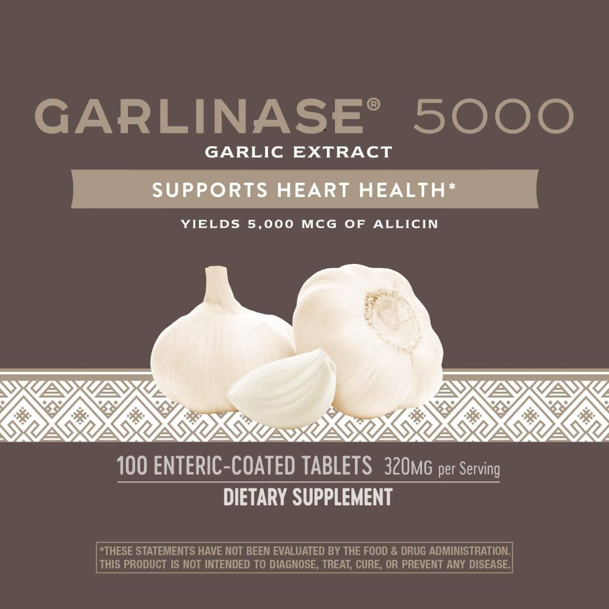 Nature's Way Garlinase Comprimés Entériques, 100 unités (Anciennement Enzymatic Therapy) (L'emballage peut varier)