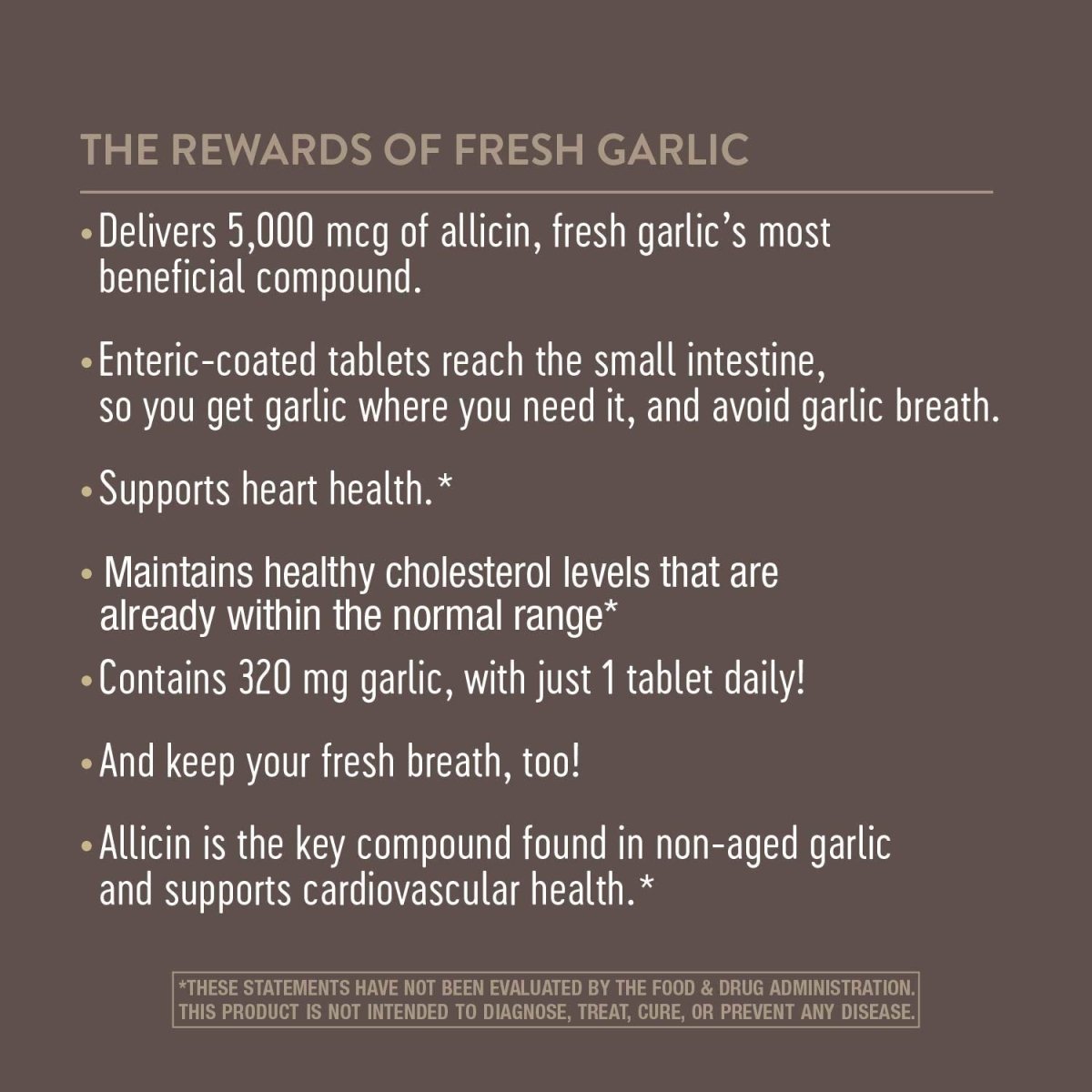 Nature's Way Garlinase Comprimés Entériques, 100 unités (Anciennement Enzymatic Therapy) (L'emballage peut varier)