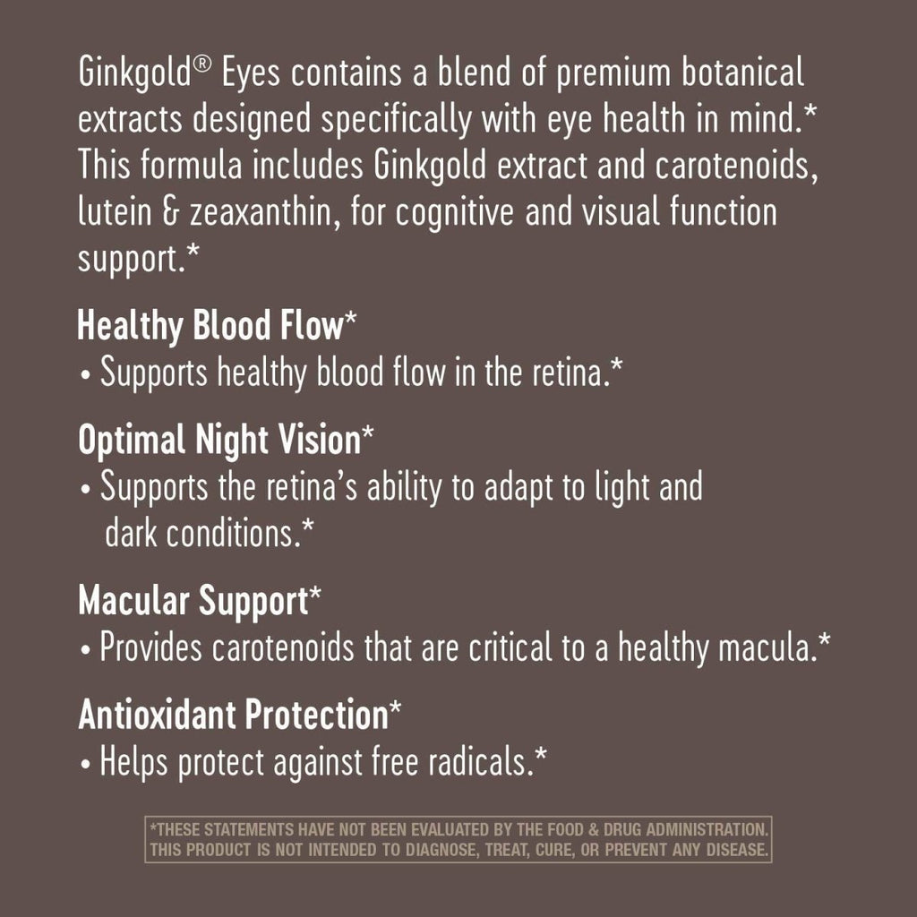 Nature's Way, Ginkgold Yeux, 60 comprimés végétaliens (Lot de 4)