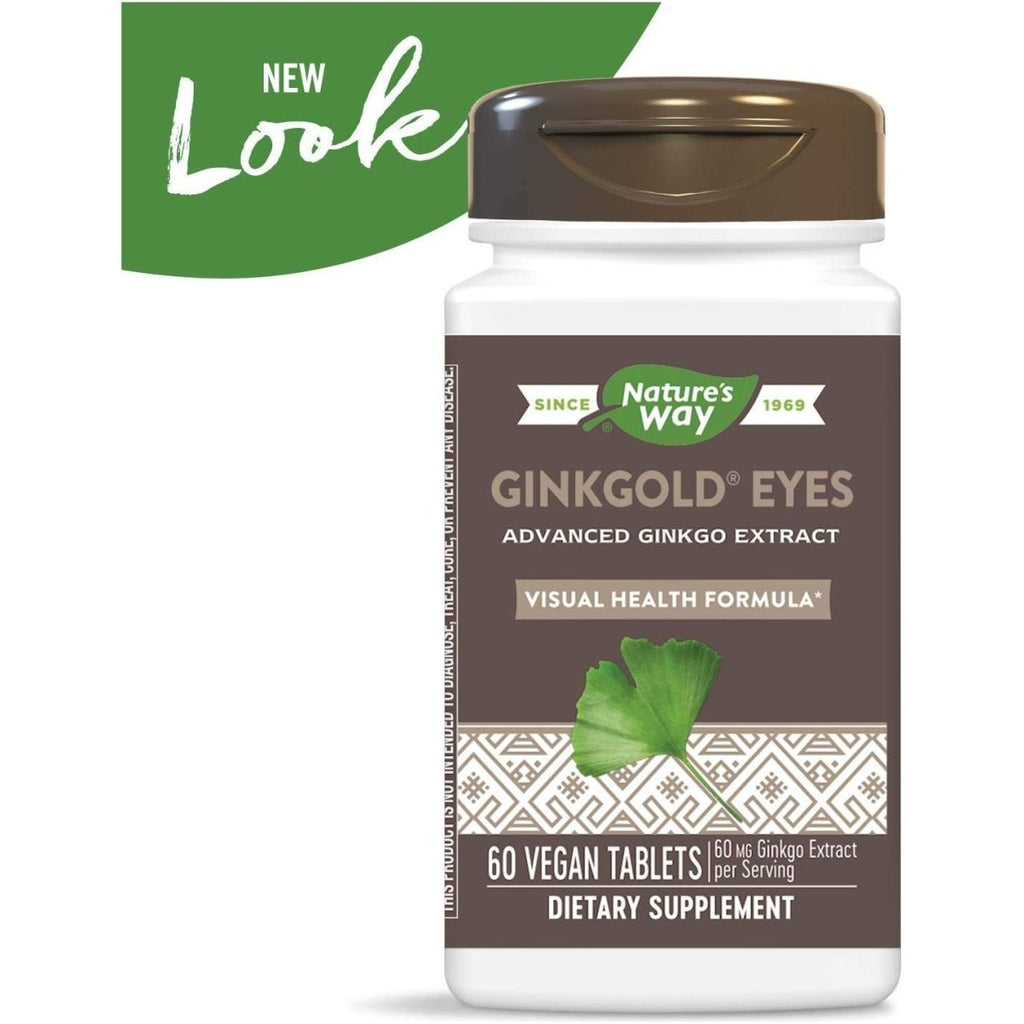 Nature's Way, Ginkgold Yeux, 60 comprimés végétaliens (Lot de 4)