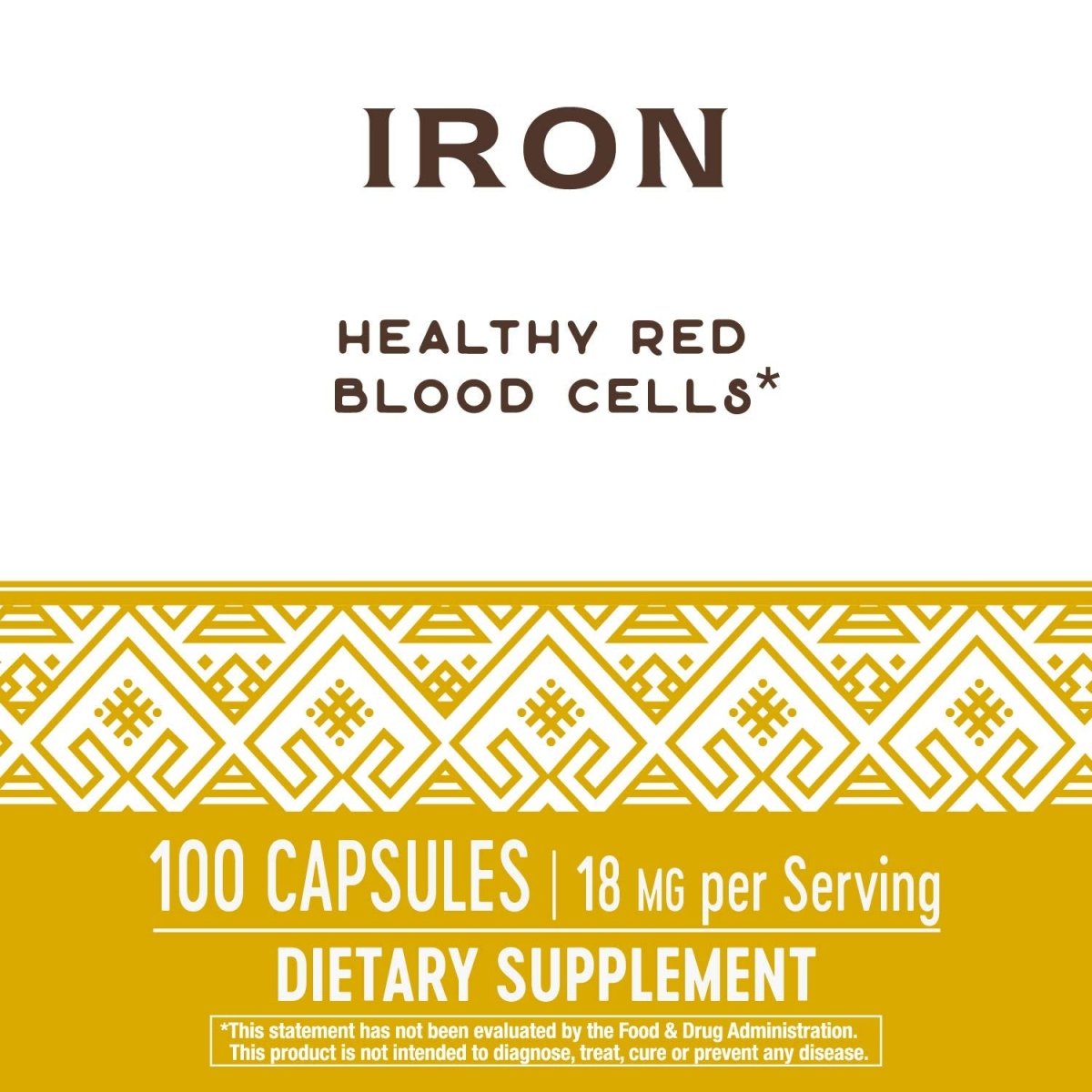 Nature's Way Iron Capsules - 18mg Per Serving - 100 Capsules