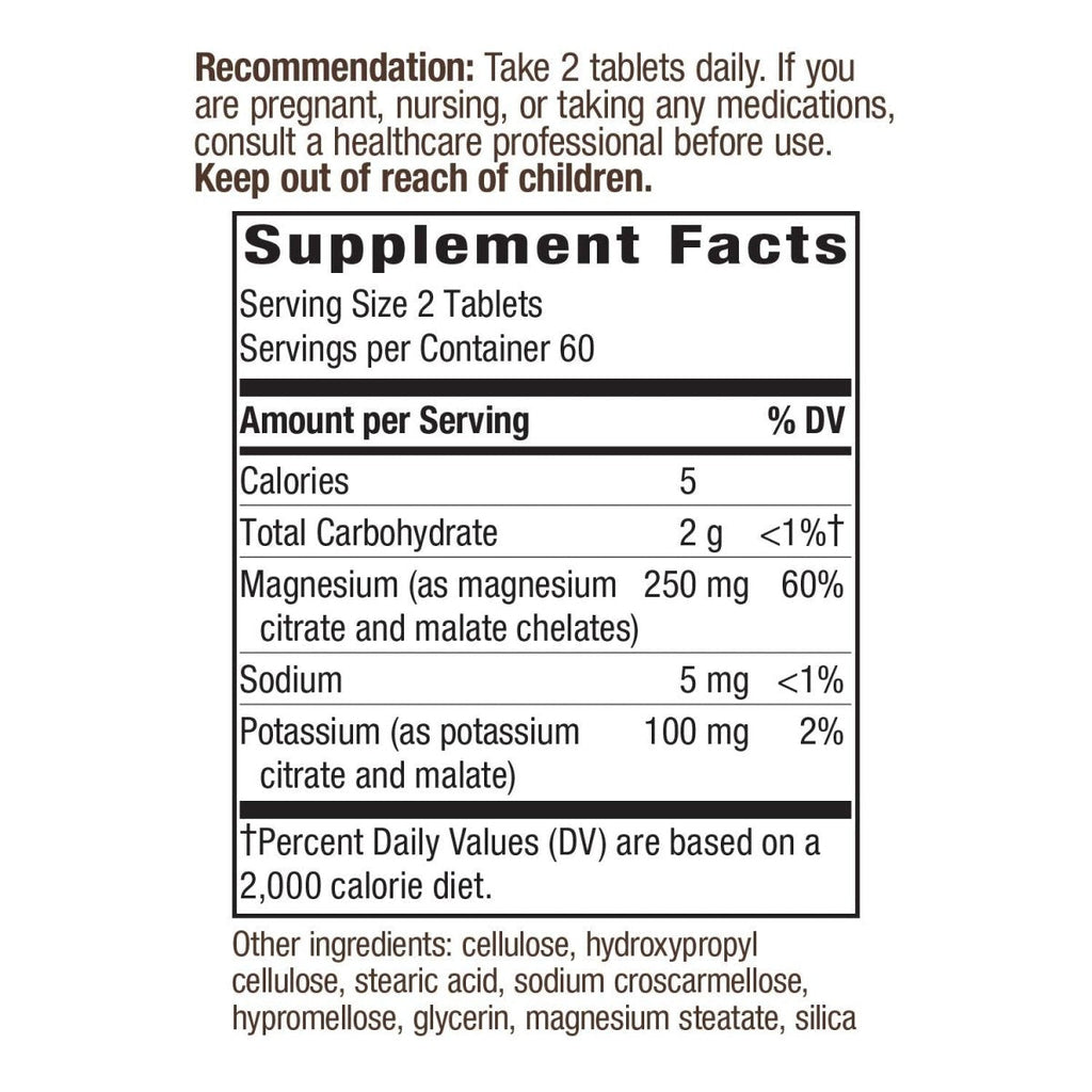 Nature's Way Complexe Magnésium Potassium Krebs 345 mg par portion Soutien Énergie Cellulaire 120 Comprimés