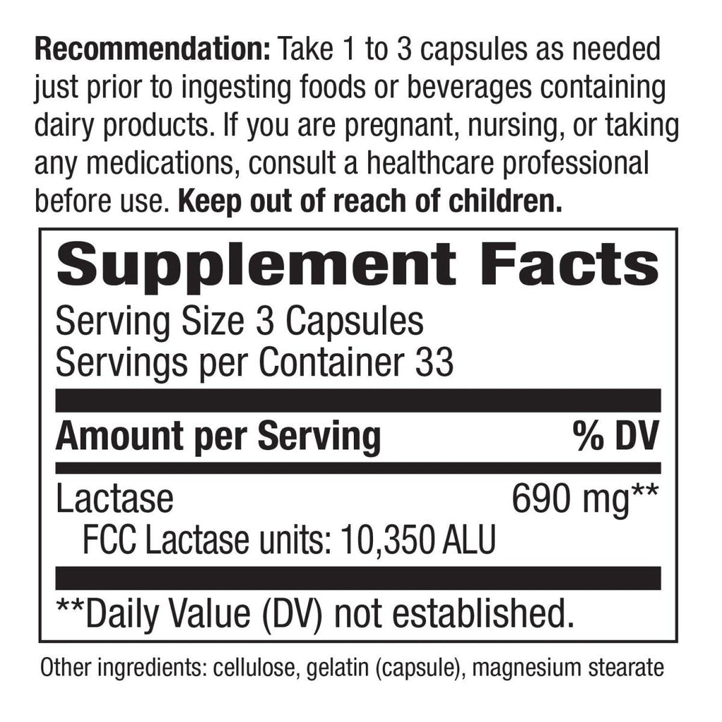 Nature's Way Lactase Enzyme Formula - 100 Gélules