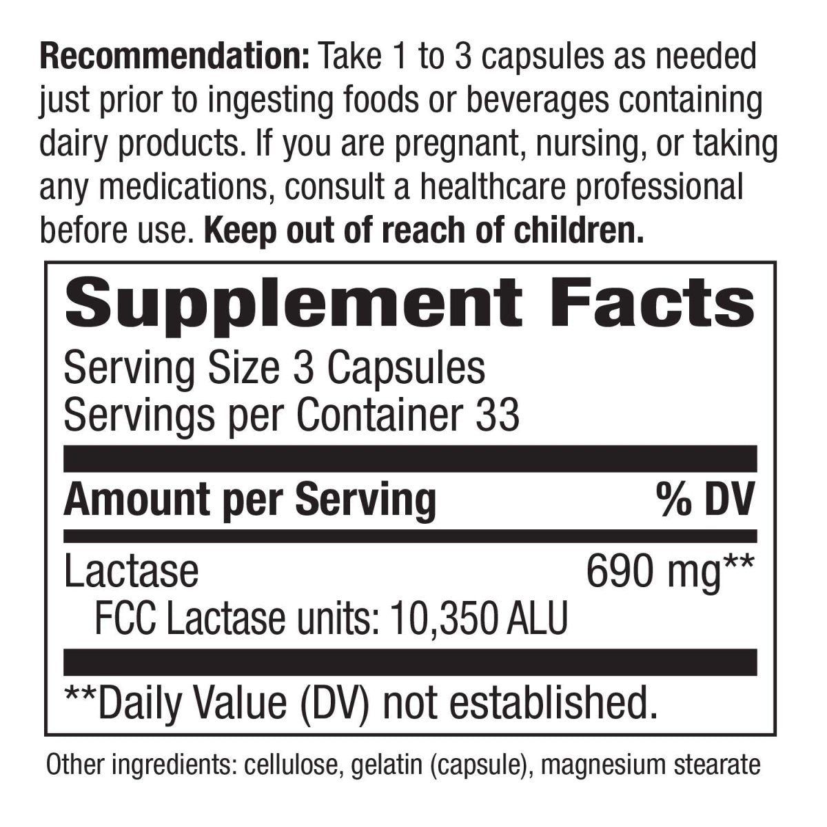 Nature's Way Lactase Enzyme Formula - 100 Gélules