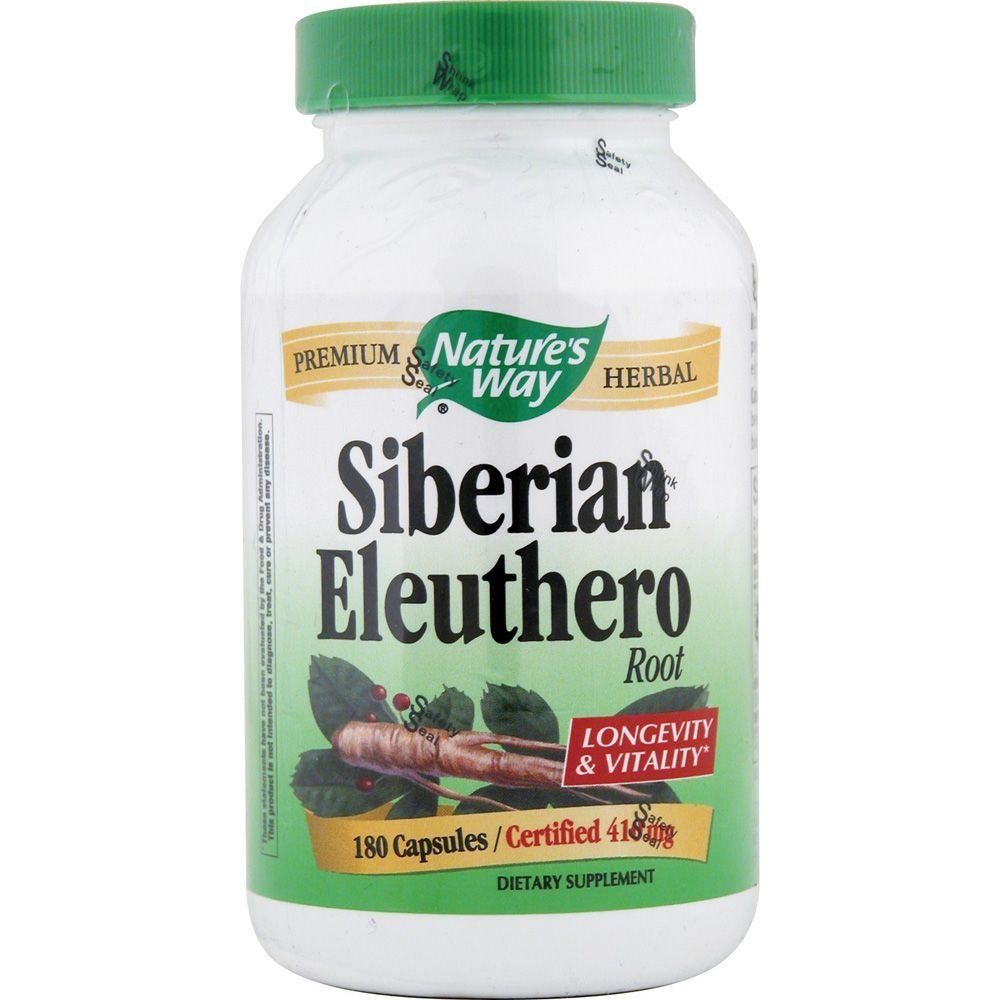 Nature's Way Éleuthéro de Sibérie Herbal Premium, 1 275 mg par portion, 180 Vcaps, 180 unités