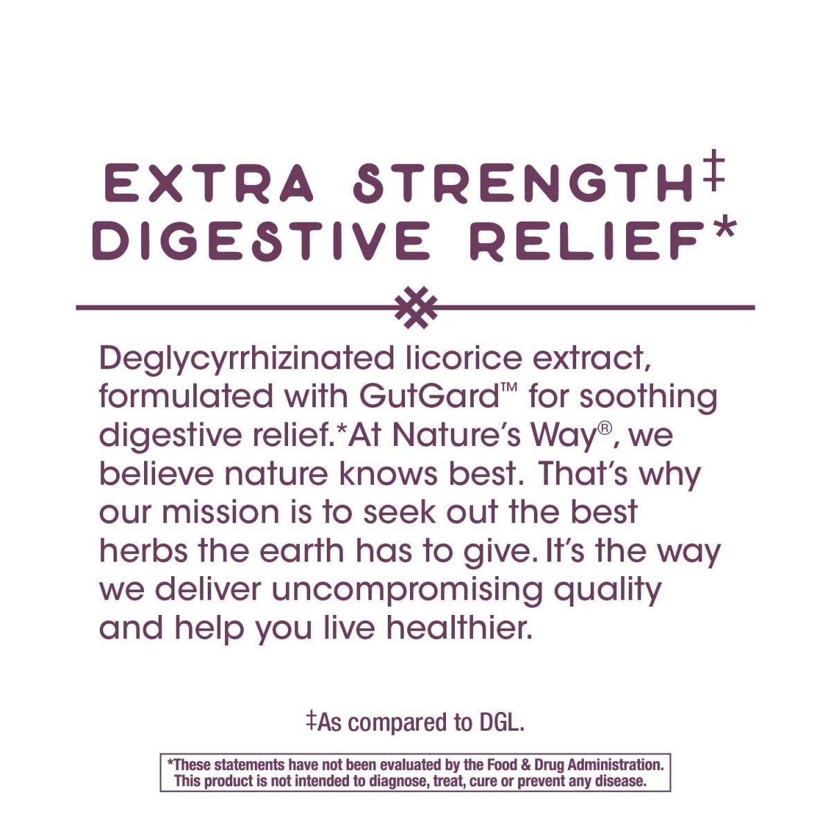 Nature's Way Extrait Supérieur DGL Ultra Soulagement Digestif Force Maximale, 90 Gélules