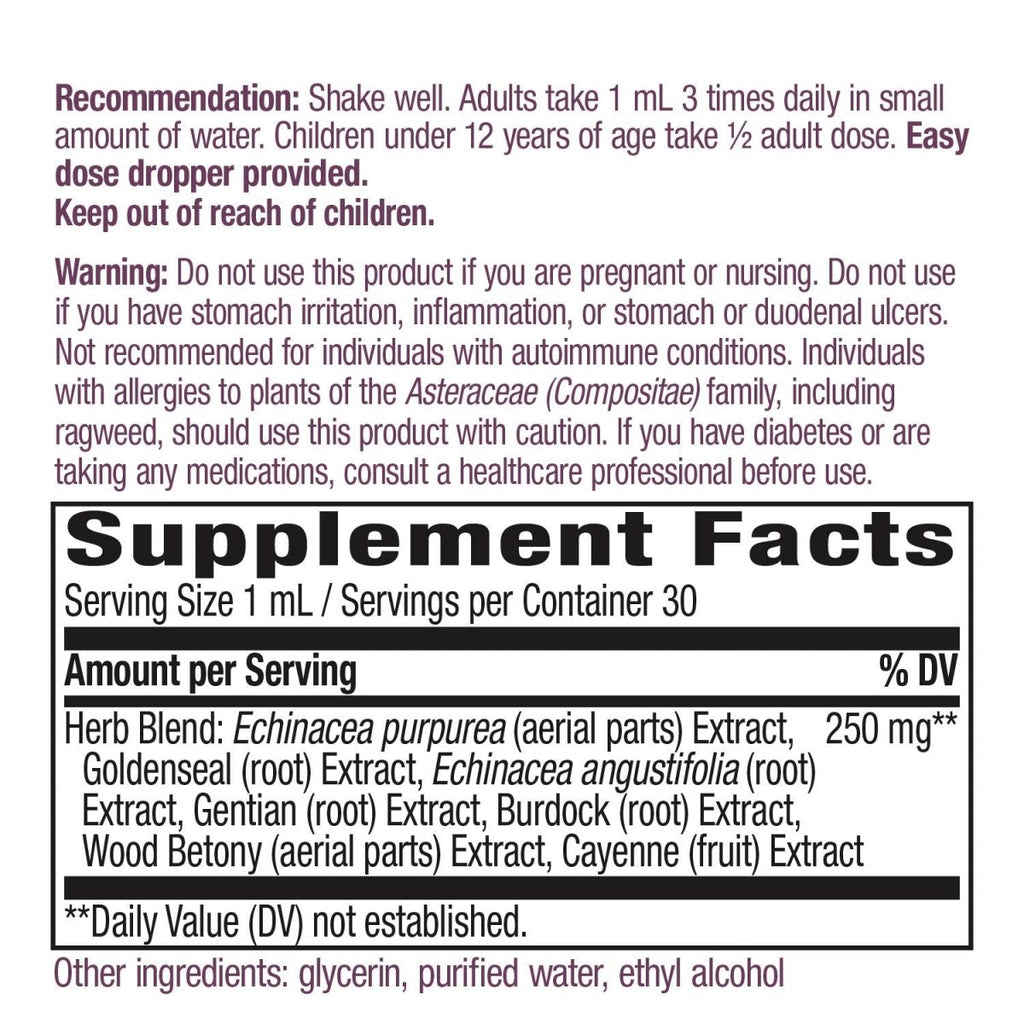 Nature's Way Formule Premium Échinacée-Hydraste, Liquide, 250 mg par portion, 30 ml.