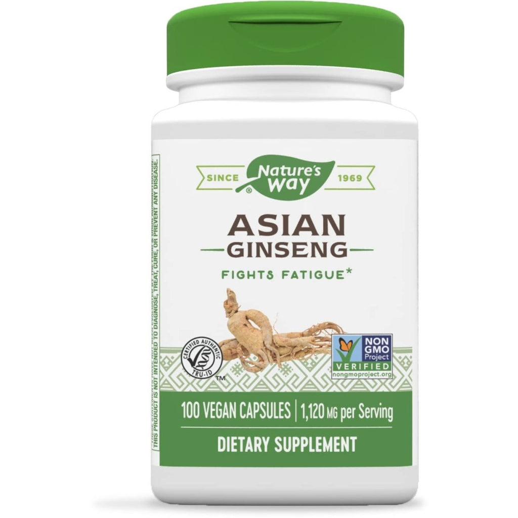 Nature's Way Ginseng Asiatique, Combat la Fatigue, 1 120 mg par portion, Végan, 100 Gélules