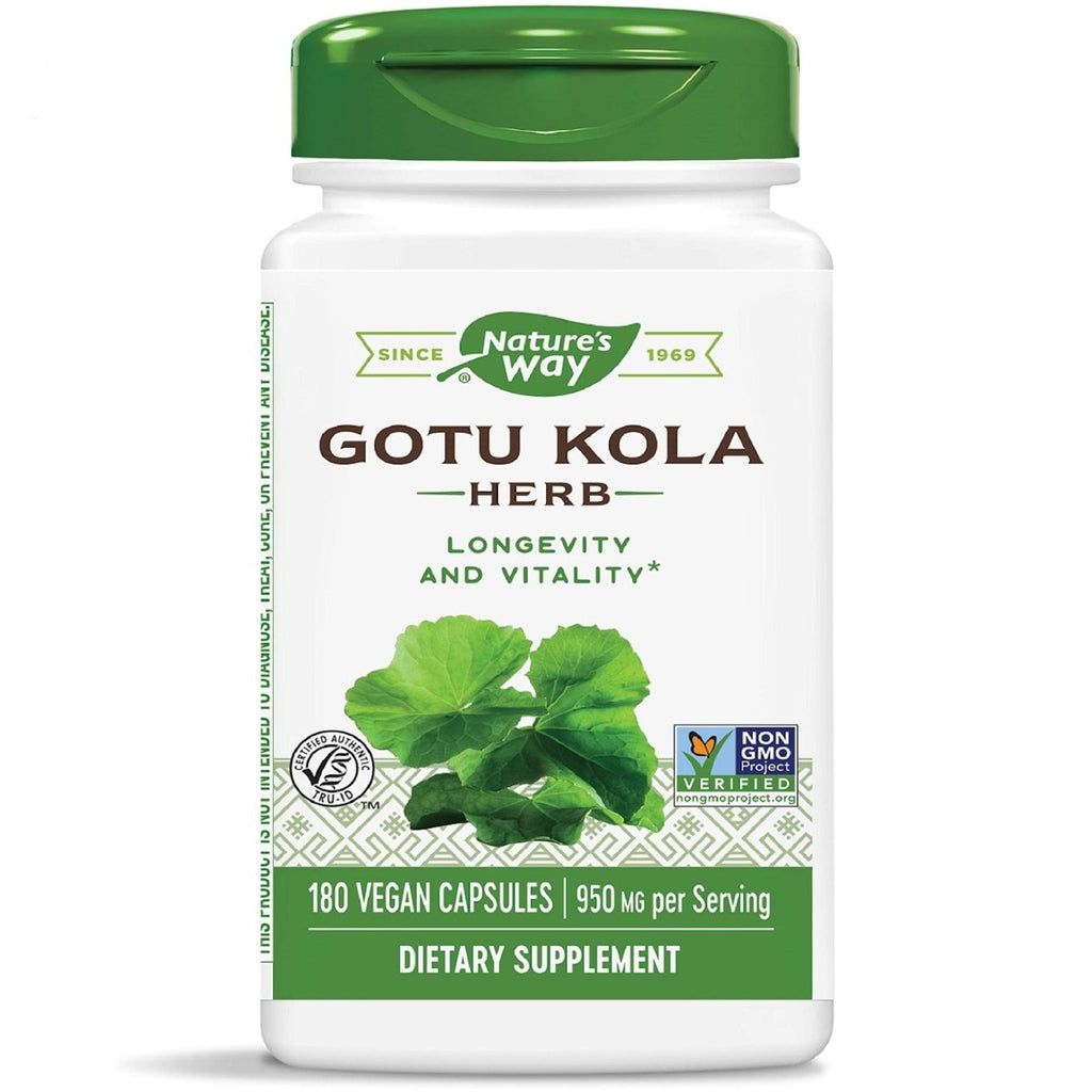 Gotu Kola Nature's Way Premium Herbal 950 mg par portion 180 gélules végétales