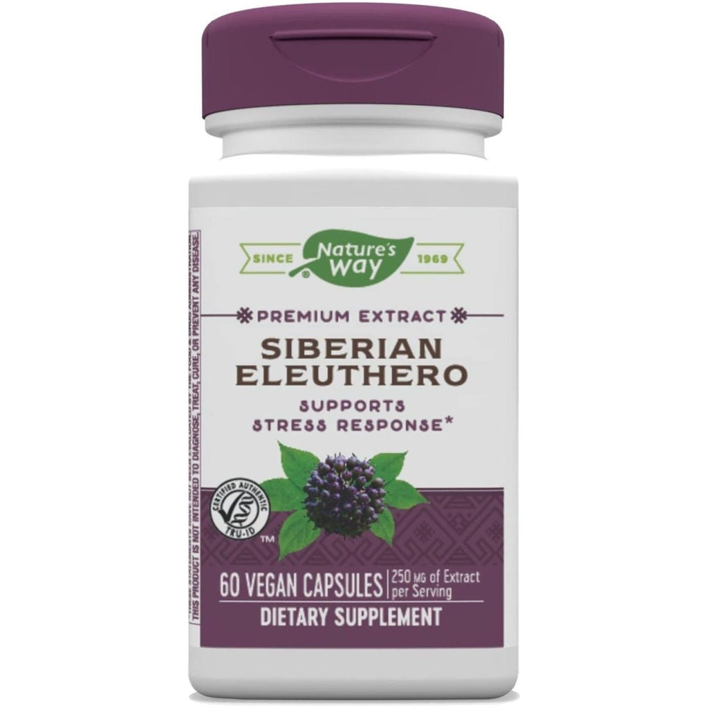 Nature's Way Extrait Premium d'Éleuthéro de Sibérie, favorise la réponse au stress, 60 gélules