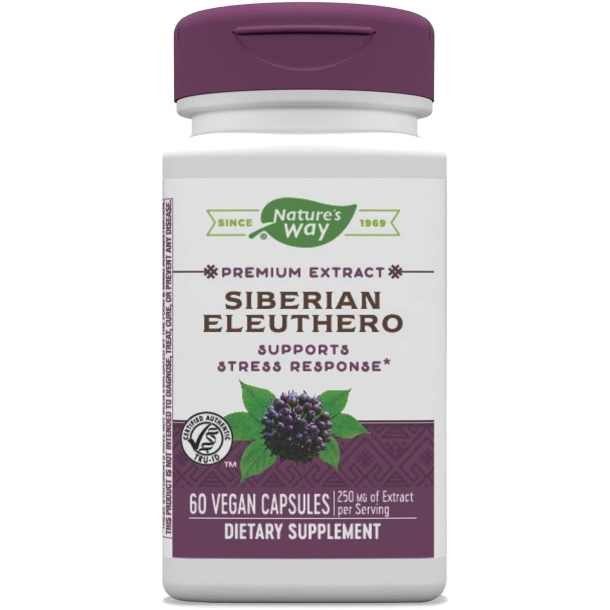 Nature's Way Extrait Premium d'Éleuthéro de Sibérie, favorise la réponse au stress, 60 gélules