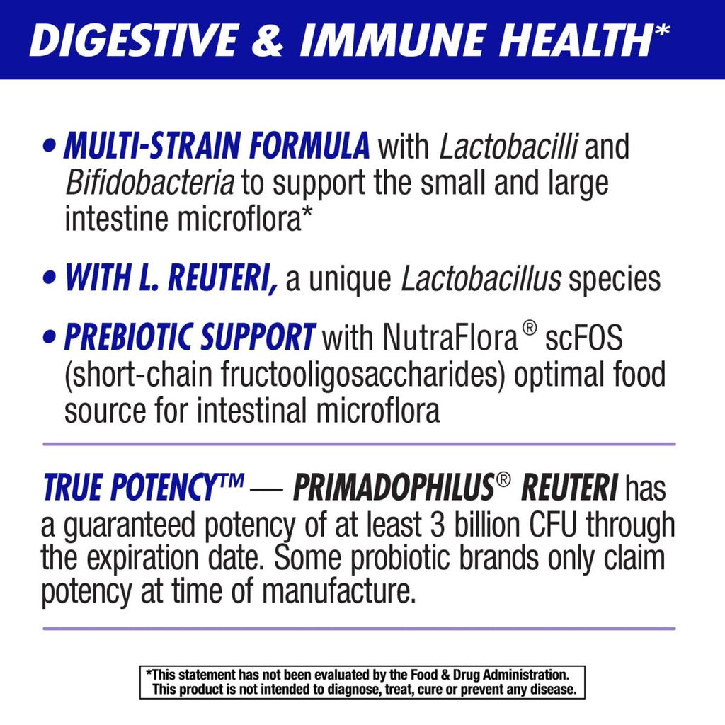 Primadophilus Reuteri Probiotique de Nature's Way, soutient la santé digestive et immunitaire, 3 milliards de cultures vivantes, 141 g.
