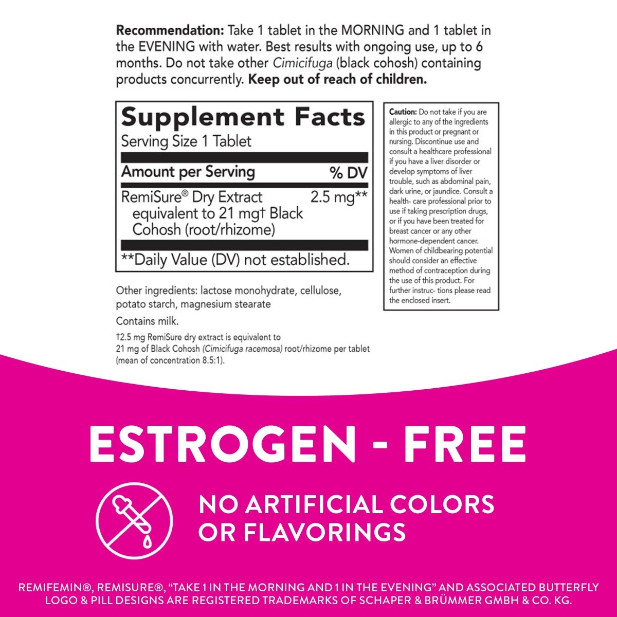 Nature's Way Remifemin, Menopause Relief, Reduces Hot Flashes and Menopause Symptoms, Estrogen-Free, 120 Tablets