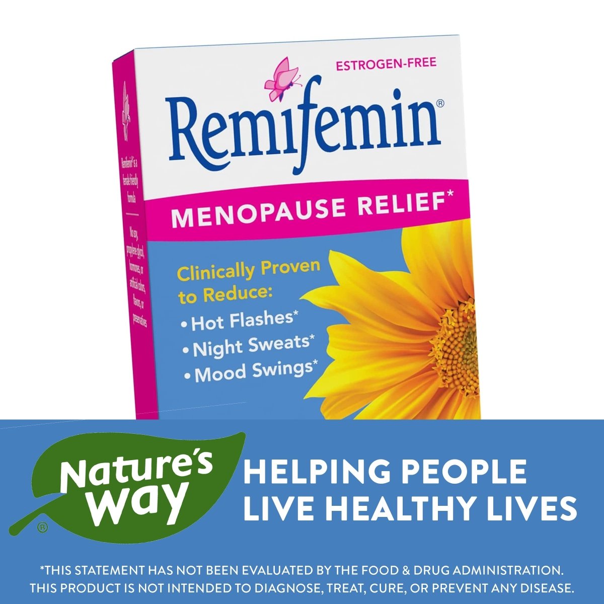Nature's Way Remifemin, Menopause Relief, Reduces Hot Flashes and Menopause Symptoms, Estrogen-Free, 120 Tablets