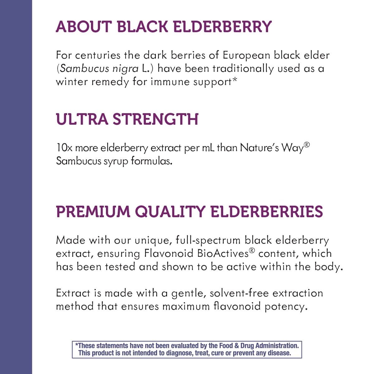 Sambucus de Nature's Way Gouttes de sureau avec sureau ultra fort, soutien immunitaire, fabriqué à partir de 6400 mg de baies de sureau par 1 ml, 30 ml