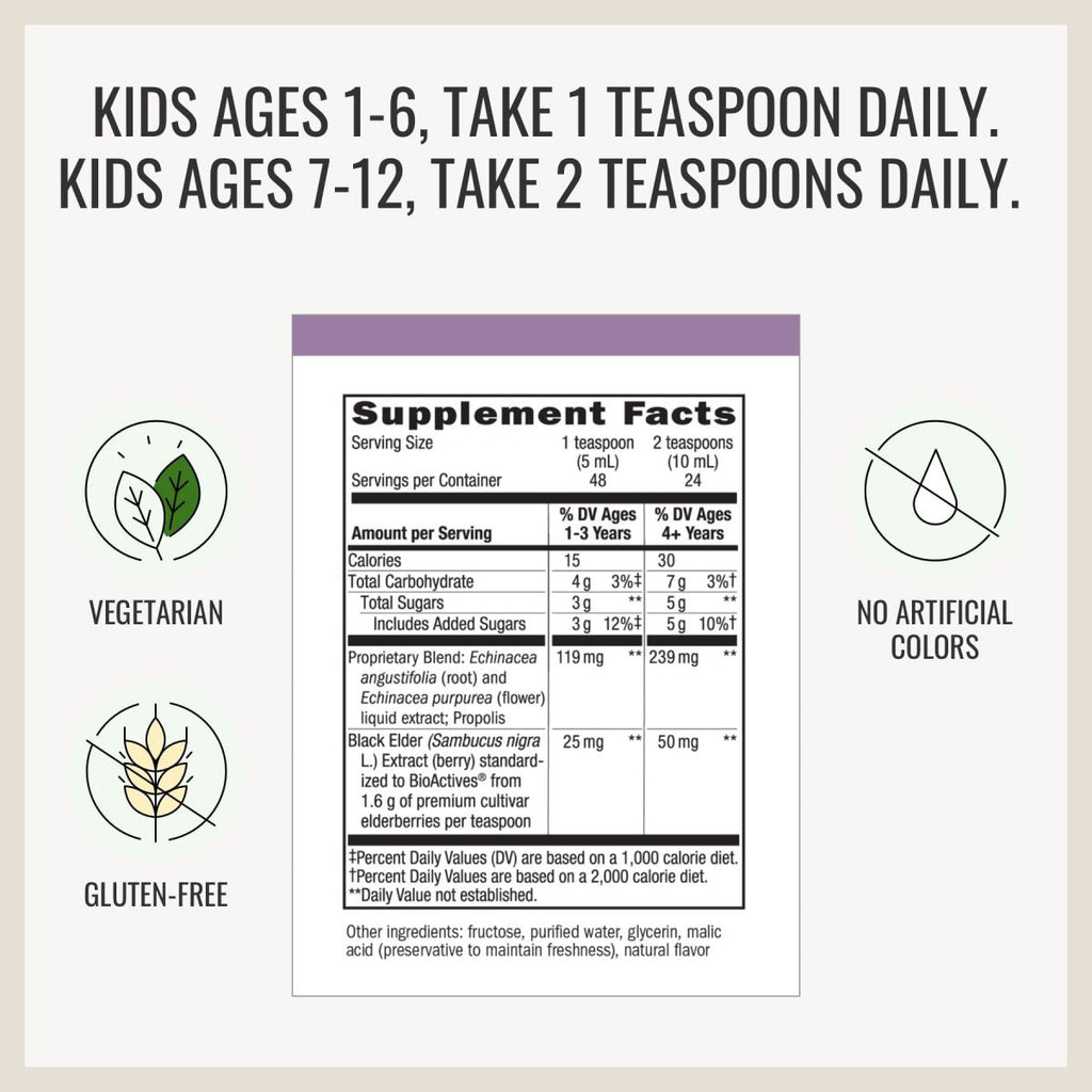 Nature's Way Sambucus Sirop Immunité Sureau pour Enfants - 120 ml