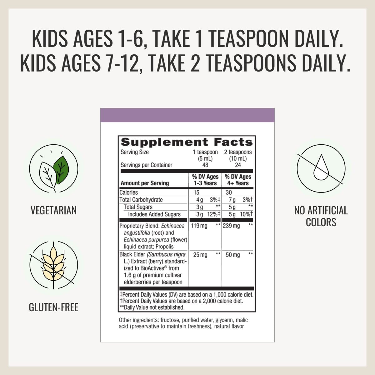 Nature's Way Sambucus Sirop Immunité Sureau pour Enfants - 120 ml
