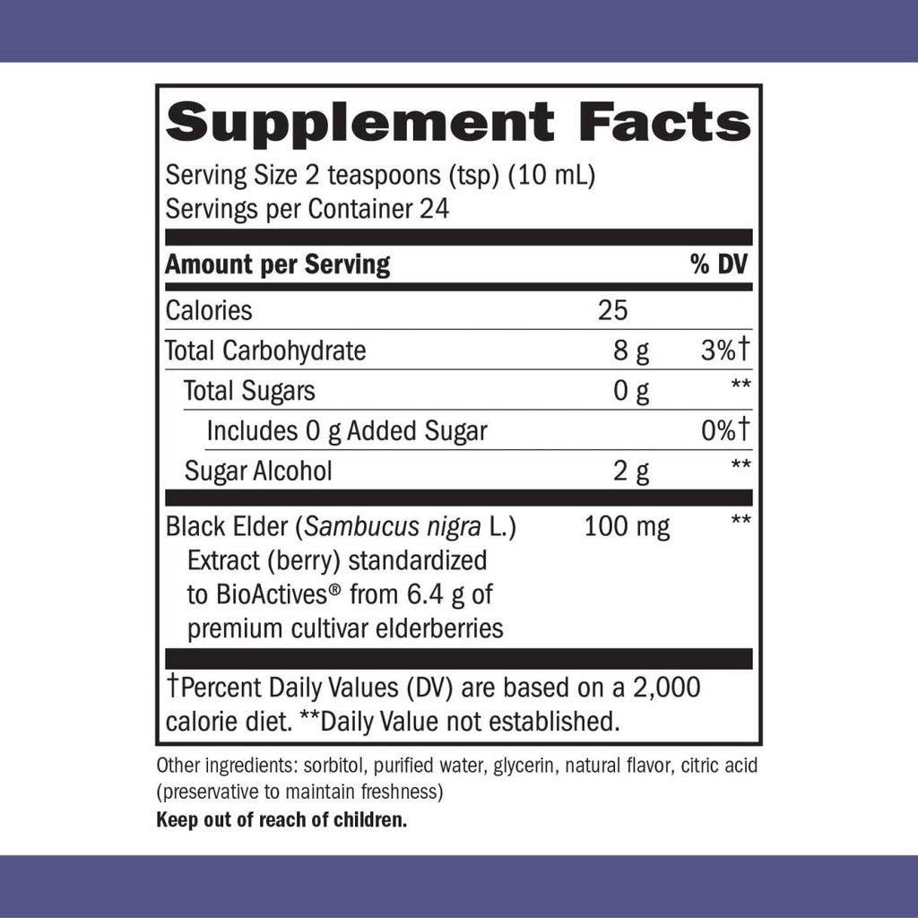 Nature's Way Sambucus Sugar-Free Elderberry Syrup, Traditional Immune Support, 8 Fl Oz.