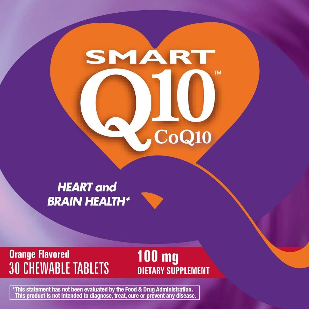 Nature's Way SMART Q10 CoQ10 Comprimés à croquer – Pour la santé du cœur et du cerveau avec un goût d'orange intense