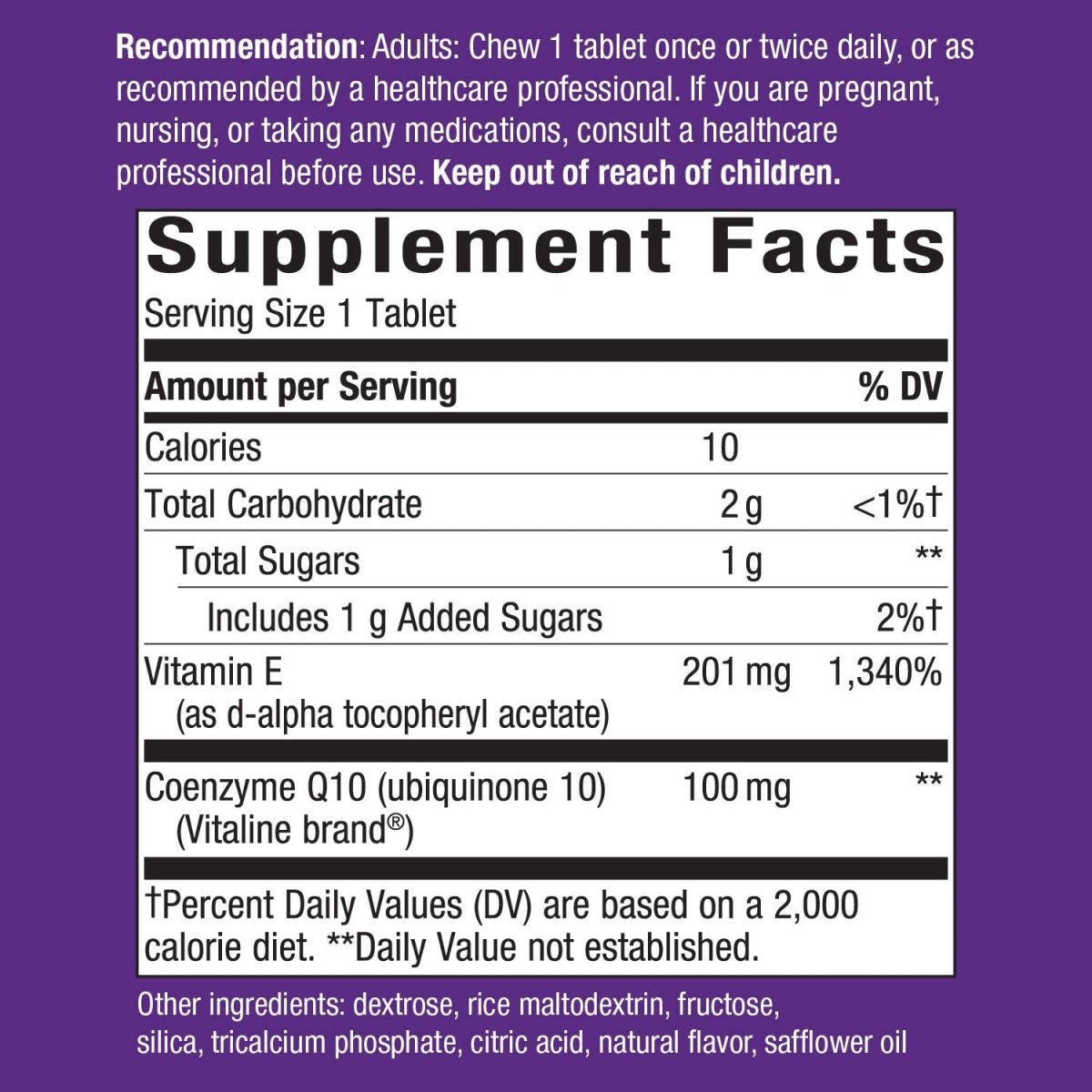 Nature's Way SMART Q10 CoQ10 Comprimés à croquer – Pour la santé du cœur et du cerveau avec un goût d'orange intense
