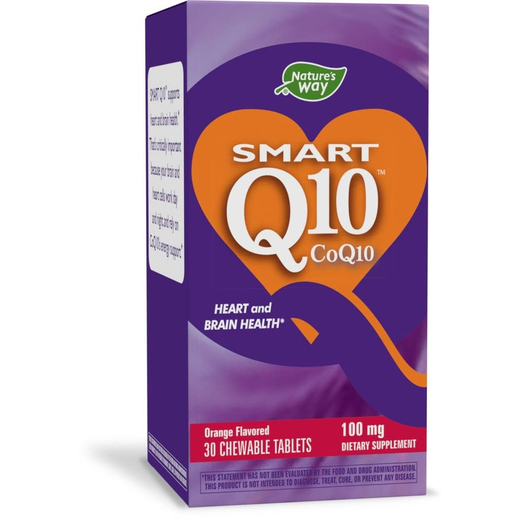 Nature's Way SMART Q10 CoQ10 Comprimés à croquer – Pour la santé du cœur et du cerveau avec un goût d'orange intense