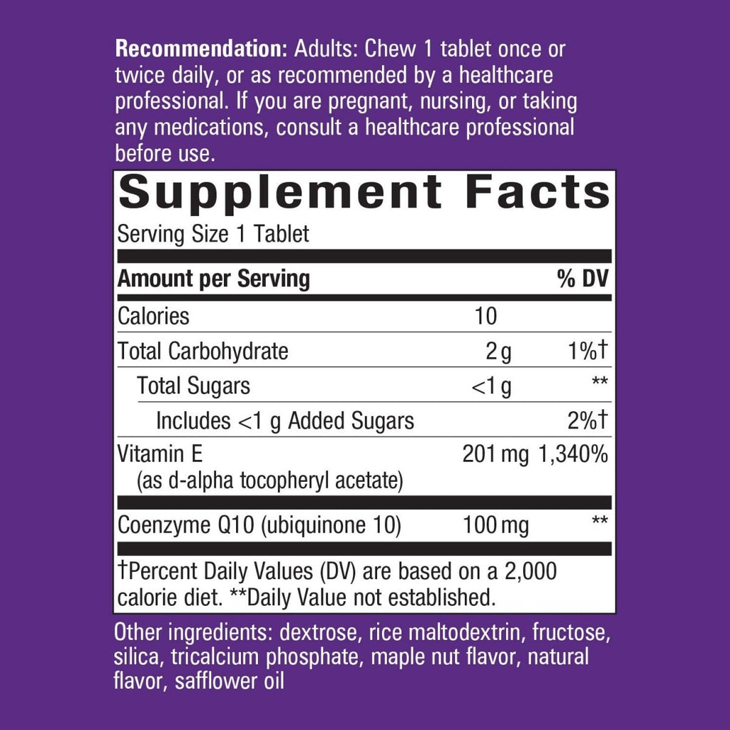 Nature's Way Smart Q10 CoQ10 Érable et Noix 30 Comprimés à Croquer