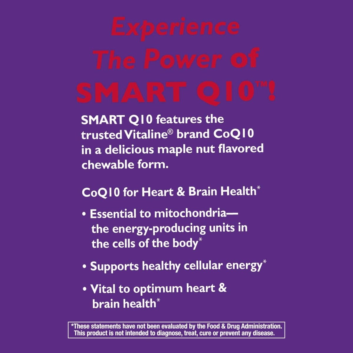 Nature's Way Smart Q10 CoQ10 Érable et Noix 30 Comprimés à Croquer