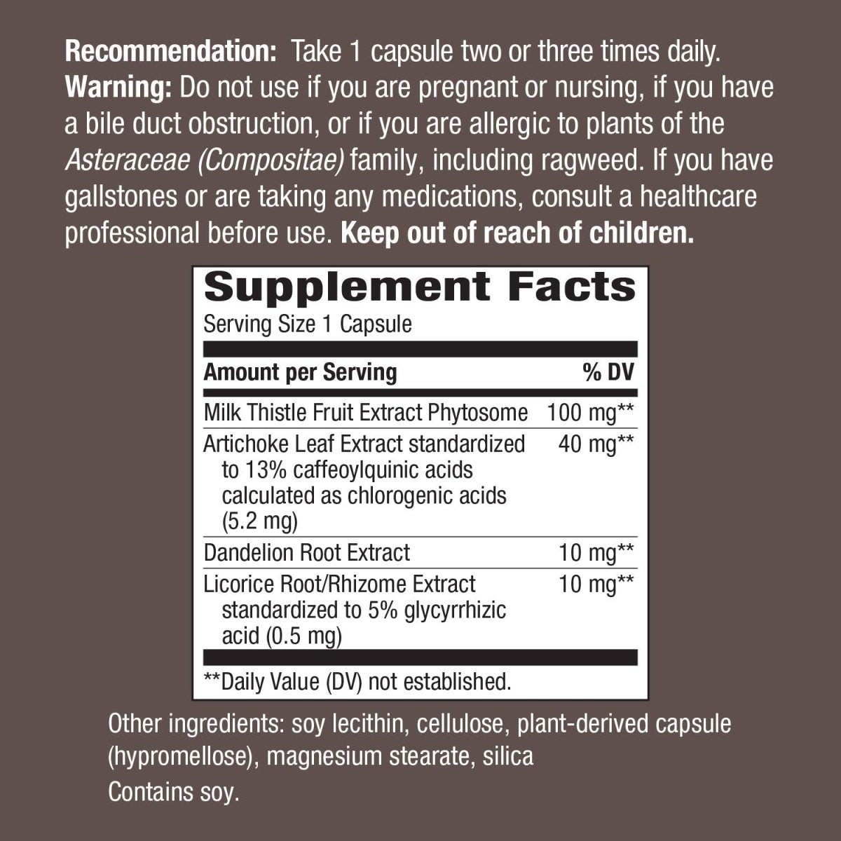 Nature's Way Super Milk Thistle Promotes Healthy Liver Function 4-Herb Blend Vegan 60 Capsules