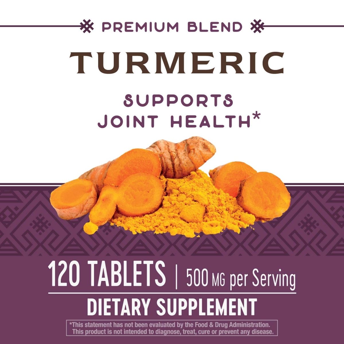 Nature's Way Curcuma Extrait Premium Soutient la Santé des Articulations Projet Vérifié Sans OGM 500 mg par Portion 120 Comprimés