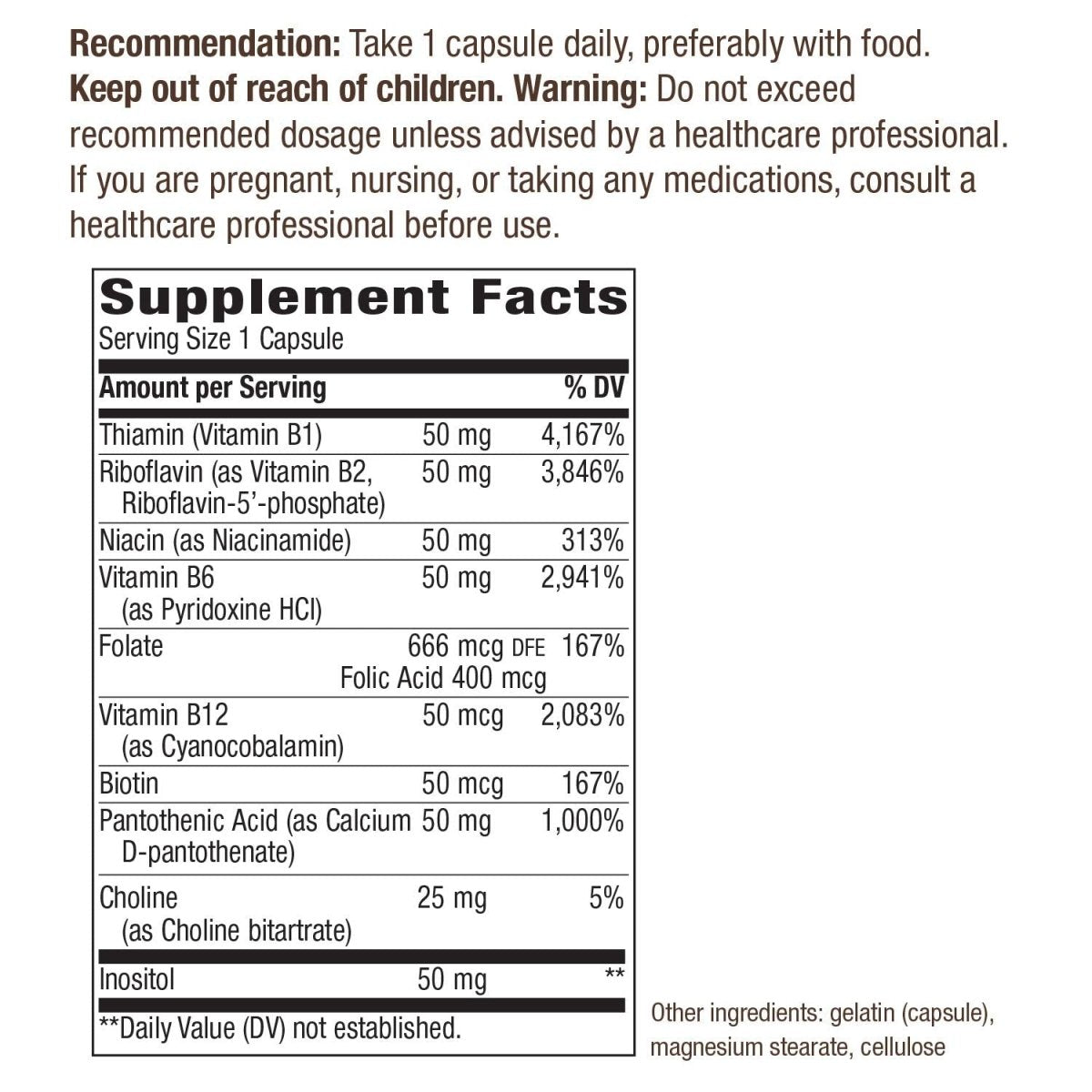Nature's Way Complexe Vitamine B-50 Gélules - Vitamine B Complète