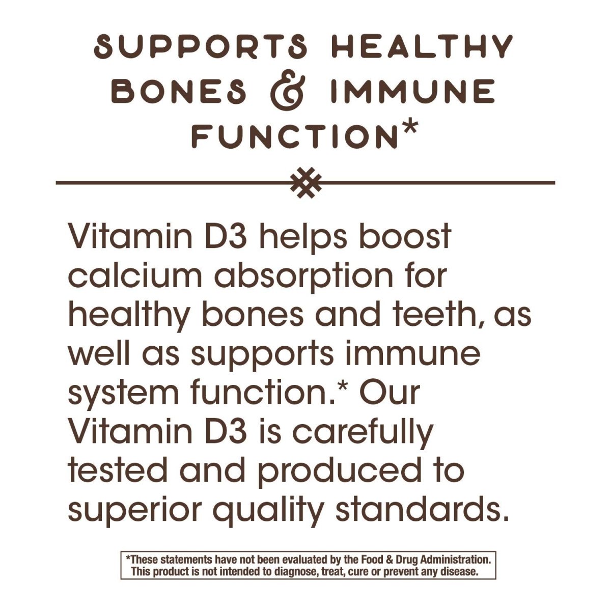 Nature's Way Vitamine D3 sous forme sèche, favorise la santé des os et le fonctionnement du système immunitaire, 10 mcg par portion, 100 gélules