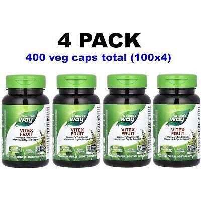Nature's Way Vitex Fruit 100 Vcaps - Lot de 4
