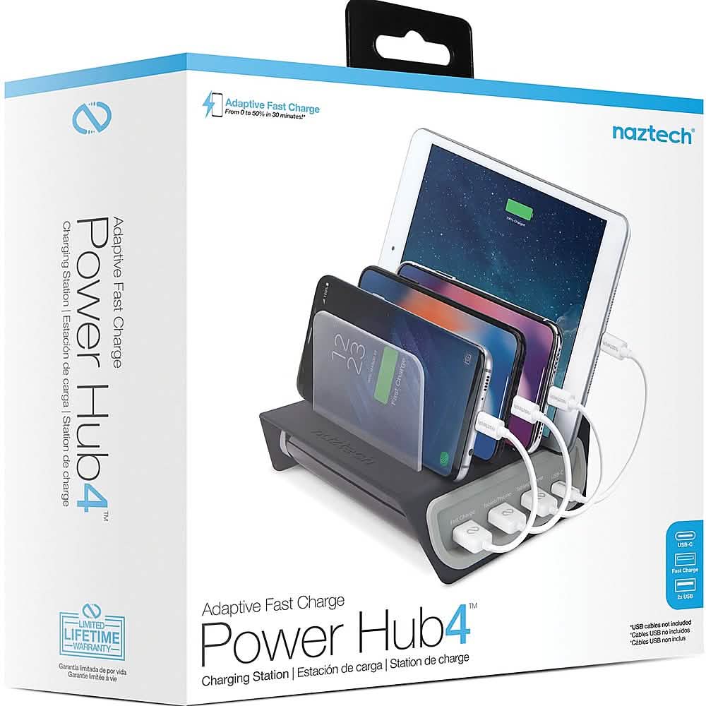 Naztech - Concentrateur d'alimentation à chargement rapide adaptatif Power Hub4