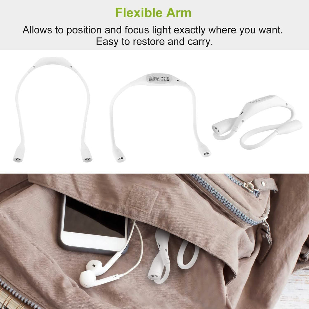 Lampe de lecture à poser au cou rechargeable pour livre ou lit