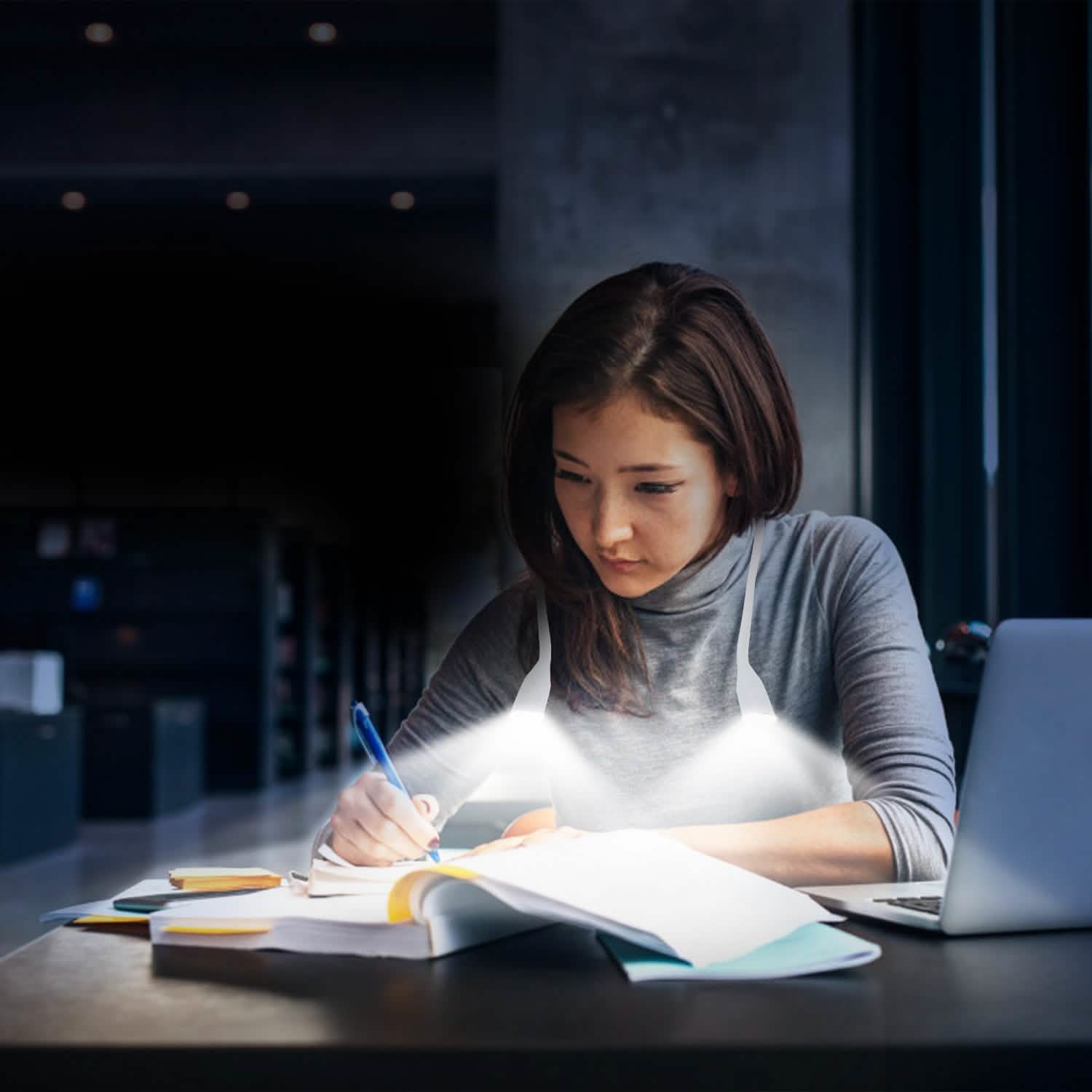 Lampe de lecture à poser au cou rechargeable pour livre ou lit