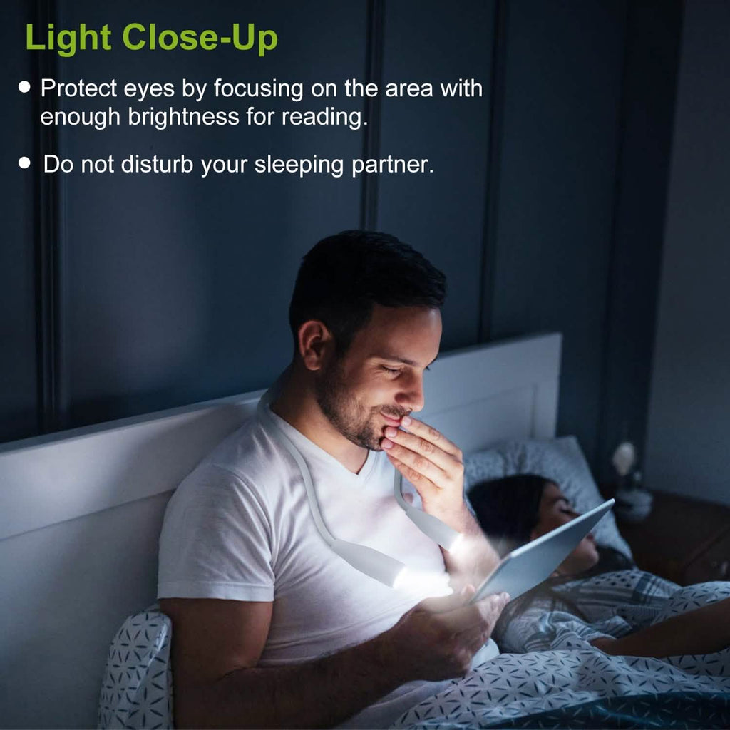Lampe de lecture à poser au cou rechargeable pour livre ou lit