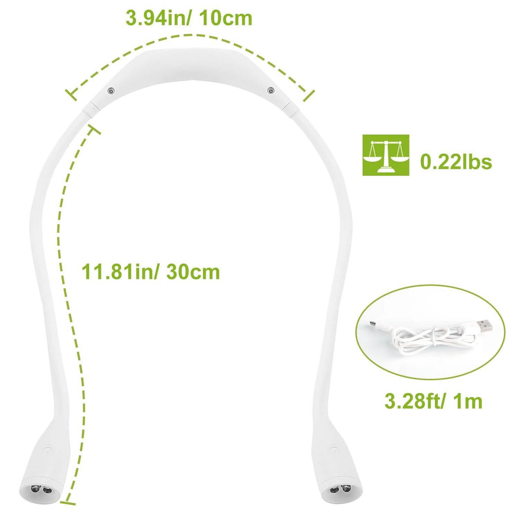 Lampe de lecture à poser au cou rechargeable pour livre ou lit