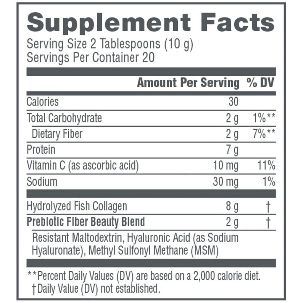 NeoCell Marine Collagen with Beauty Blend; for Skin Hydration; Healthy Hair, Nails and Joint Support; Keto Certified, Gluten Free; Unflavored Powder, 7 Ounces, 20 Servings