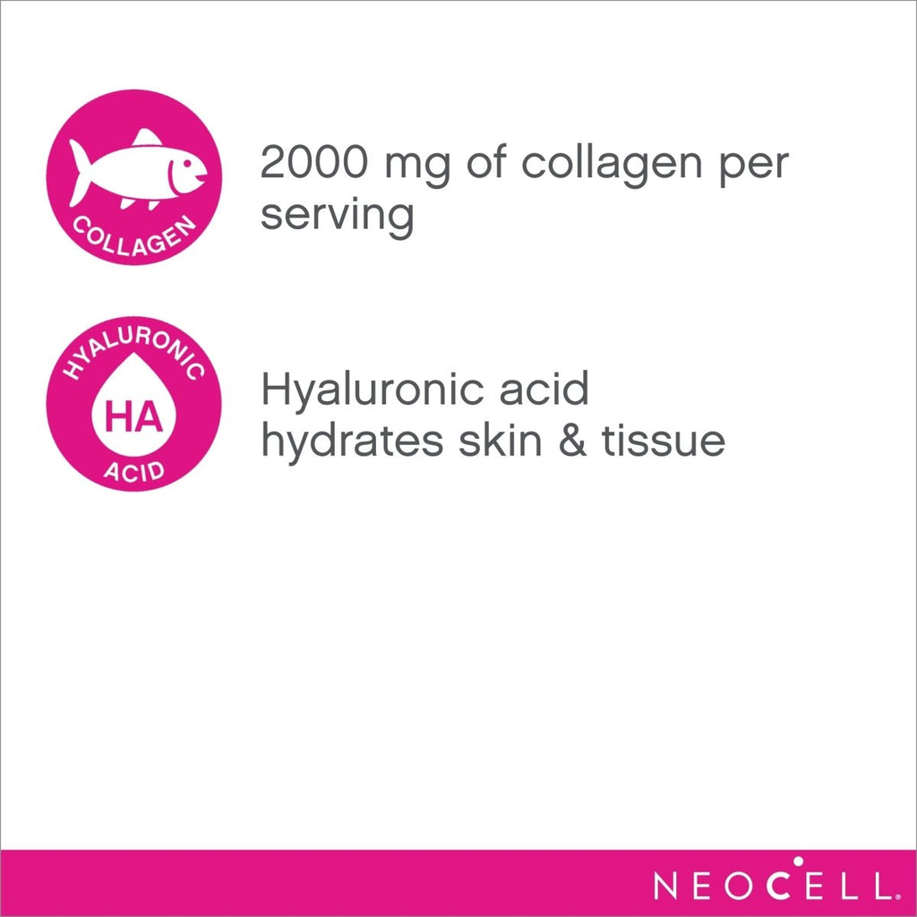NeoCell Collagène Marin avec Collagène Type 1 et 3 et Acide Hyaluronique, avec Collagène Hydrolysé, Complément Santé de la Peau, Capsule, 120 Comprimés, 1 Bouteille