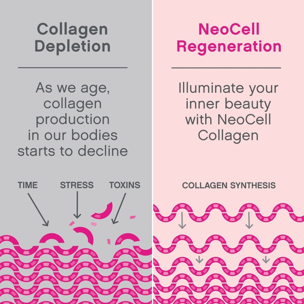 NeoCell Super Collagen Plus avec vitamine C et acide hyaluronique, pour l'hydratation de la peau et le soutien d'une peau, de cheveux et d'ongles sains, sans saveur, poudre de collagène, 195 g, 1 boîte
