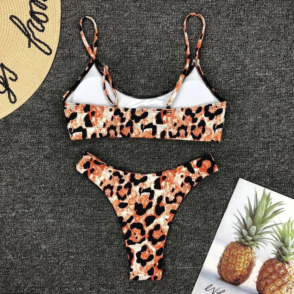 Maillot de bain jaune vert fluo femme Push Up rembourré Micro Bikini été maillot de bain plage maillot de bain femme col rond découpe avant lacets dos coupe haute une pièce maillot de bain
