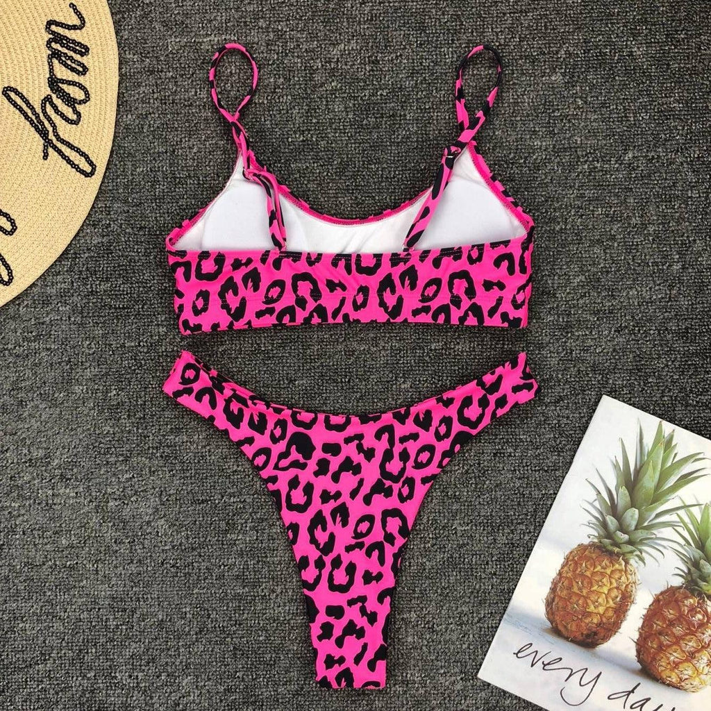 Maillot de bain jaune vert fluo femme Push Up rembourré Micro Bikini été maillot de bain plage maillot de bain femme col rond découpe avant lacets dos coupe haute une pièce maillot de bain