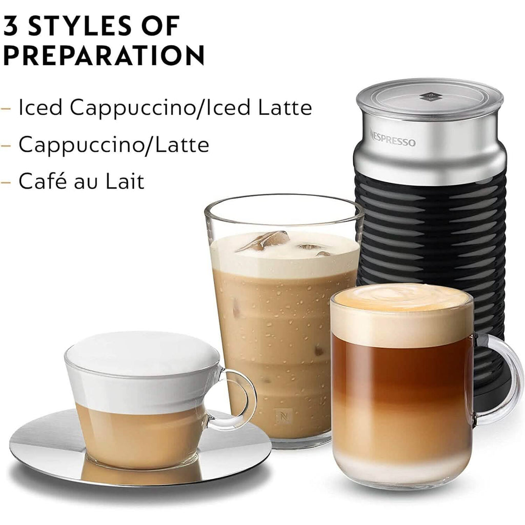 Nespresso Aeroccino3 Mousseur à lait, Taille unique, Noir
