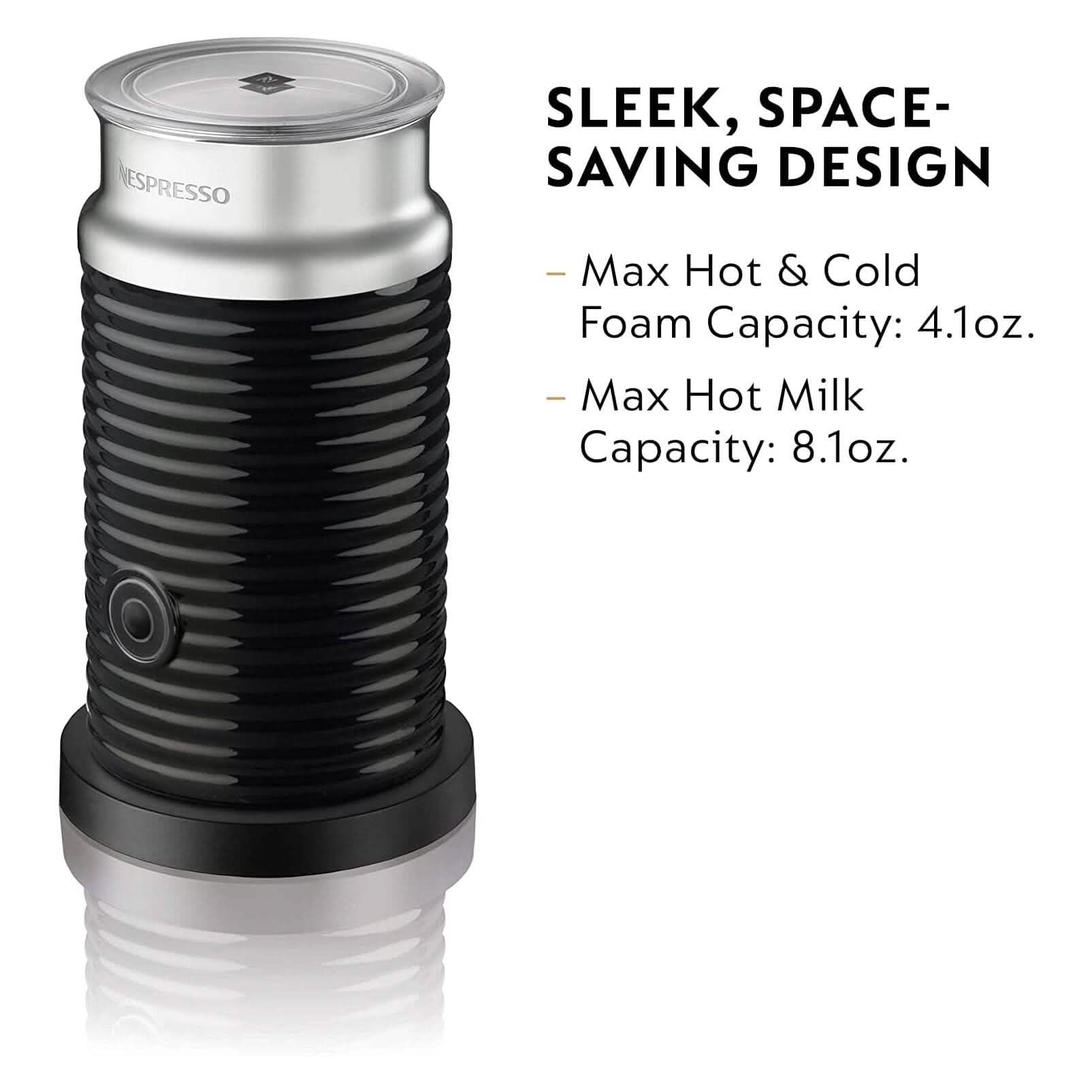Nespresso Aeroccino3 Mousseur à lait, Taille unique, Noir